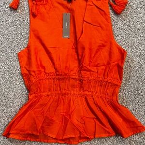J. Crew Orange Smocked Peplum Blouse
